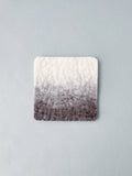 手作り羊毛フェルトコースター / 森・霧雨、10cm×10cm。